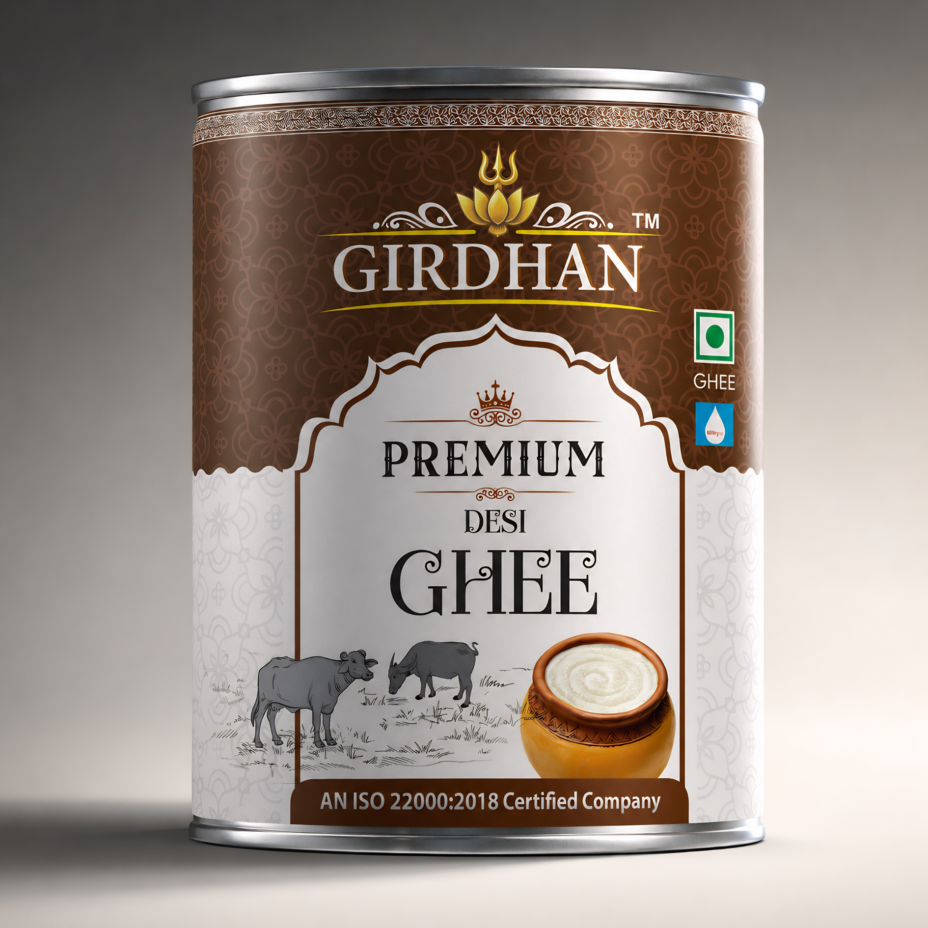 Girdhan Premium Desi Ghee 5 litre Round Tin — hero product image