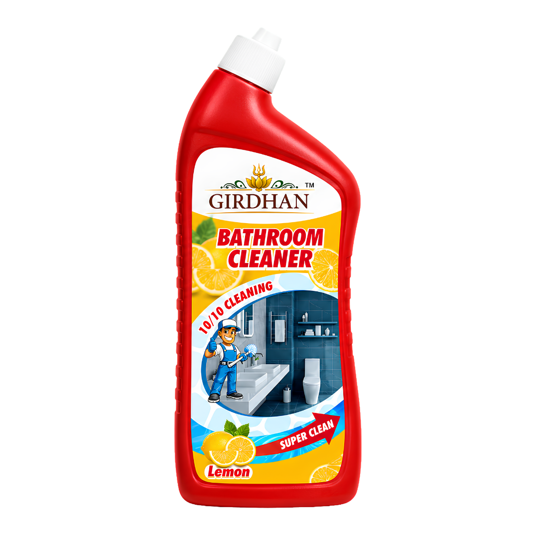 Girdhan Bathroom Cleaner 500ml — Lemon fragrance, angled-neck bottle