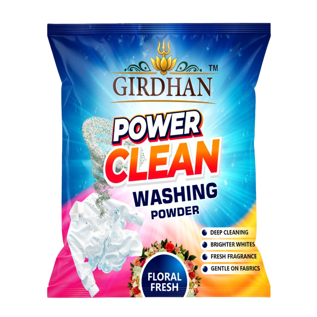 Girdhan Power Clean Floral Fresh Washing Powder 1.2kg 3kg 5kg